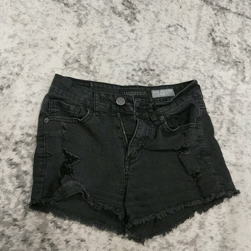 Aeropostale high-waisted black denim shorts